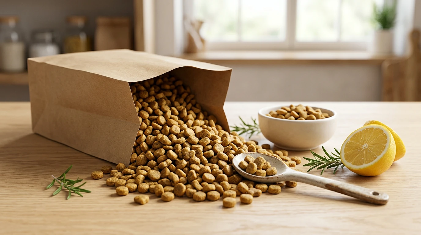 Ración para mascotas sin conservantes artificiales con ingredientes naturales